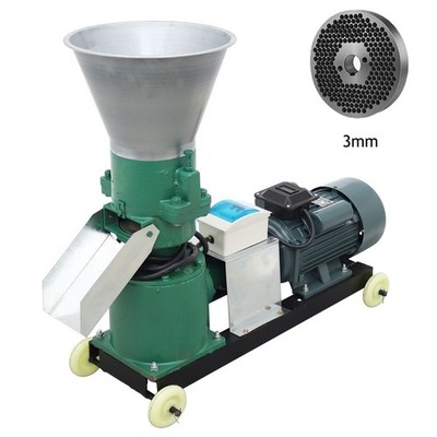 220V 3mm 2Rollers Feed Pellet Mill Machine Feed Pellet Processing 80-120KG/H 3KW