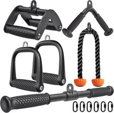 Triceps LAT Pulldown Attachments Home Gym Workout Accessories with Non-Slip Soft