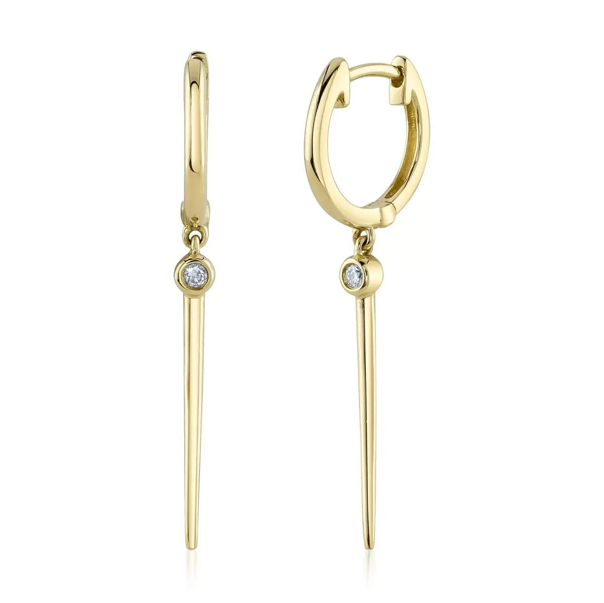 Diamond bezel shop drop earrings