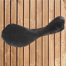 Sattelsitzbezug Lammfell, Euroriding Lammfell Sattelüberzug, Sattelfell, schwarz