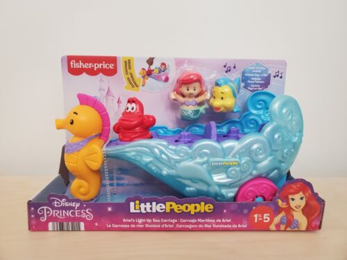 Fisher Price Little People Disney Ariel's Light-Up Sea Carriage New