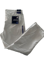 Izod Performance Plus Stretch Flat Front Straight Fit White Pant Size W38 X L30