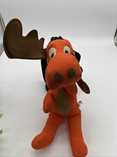 Vintage Rocky Bullwinkle Moose Plush 13" Rare Gund Swedlin Stuffed Animal USED
