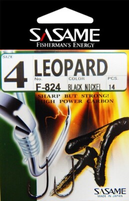 Sasame Leopard Karpfen Angelhaken beringt Größe 2,4,6,8,10. 14 - 15 Haken pro...