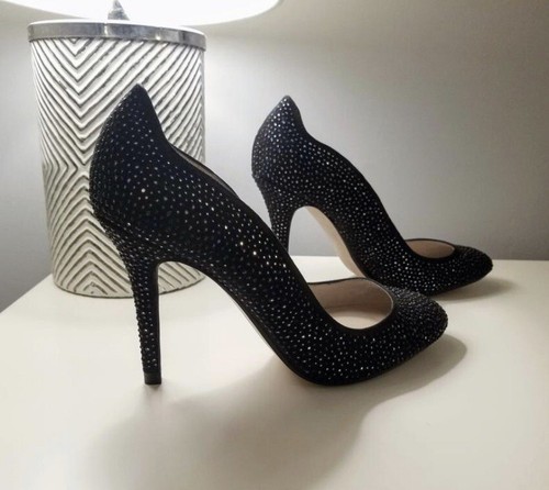 Zara Embellished Black Rhinestone Pump 