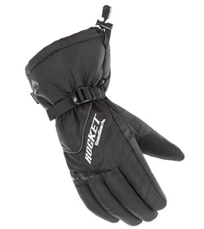 ROCKET SNOW GEAR STORM BLACK SNOWMOBILE GLOVES SIZE MEDIUM 2001-053