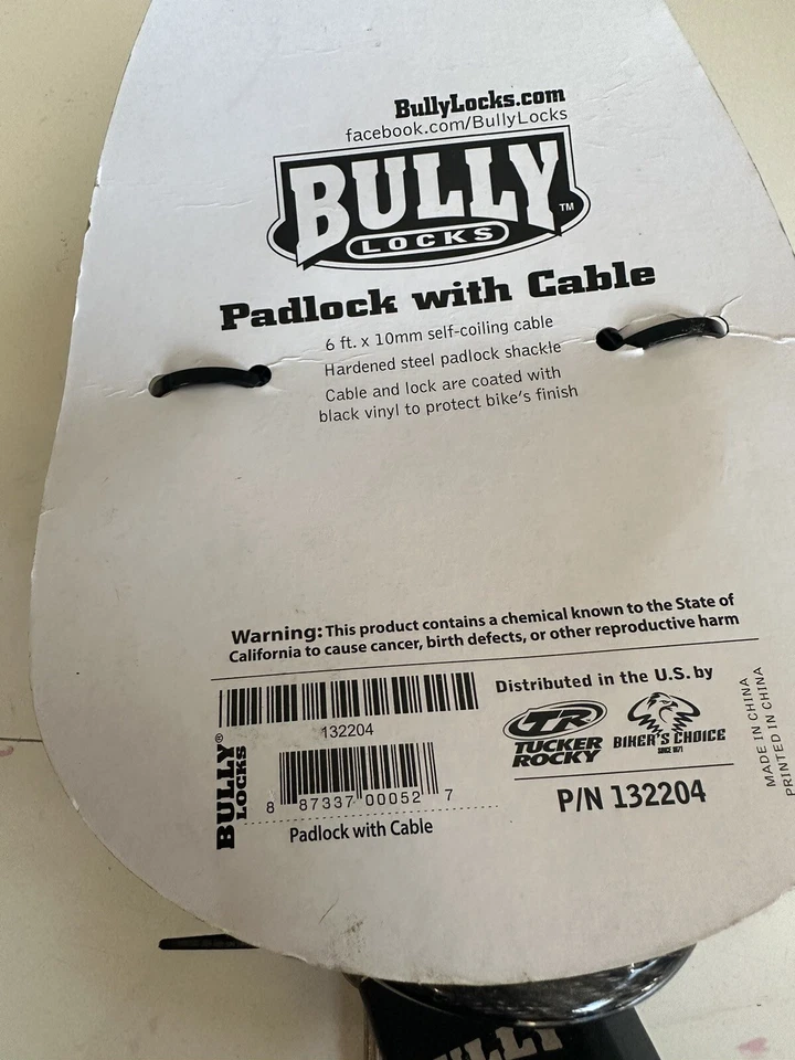 Bully Locks 6ft x 10mm, Padlock With Cable - Image 3 of 4