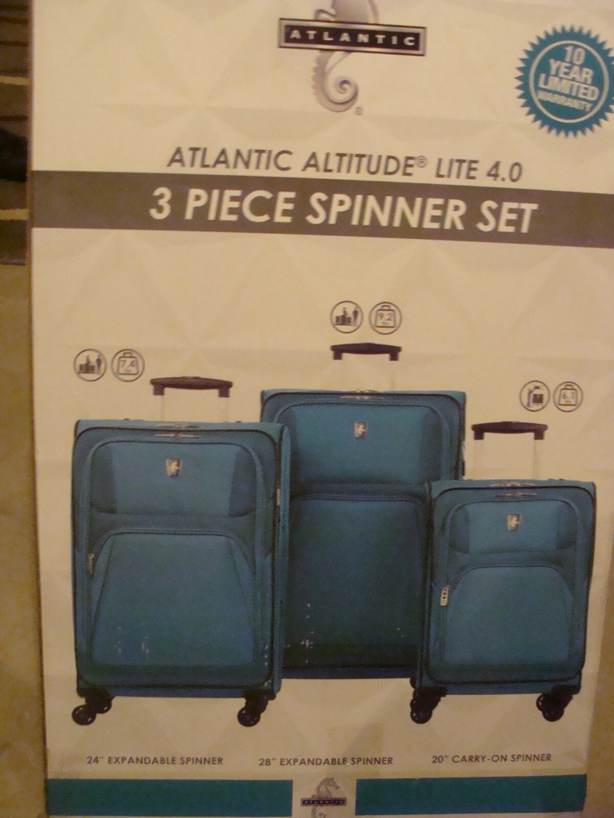 atlantic 3 piece luggage set