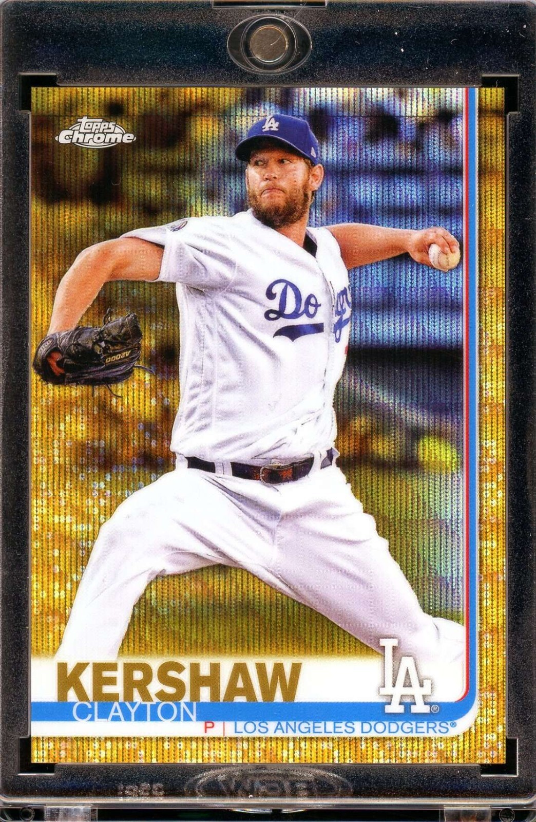 2019 Topps Chrome #112 Clayton Kershaw LA Dodgers Gold Wave Refractor /50!