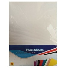 White Color 10-Pc Craft Foam Sheets For Craft ART 7.5" x 11.5" Inch