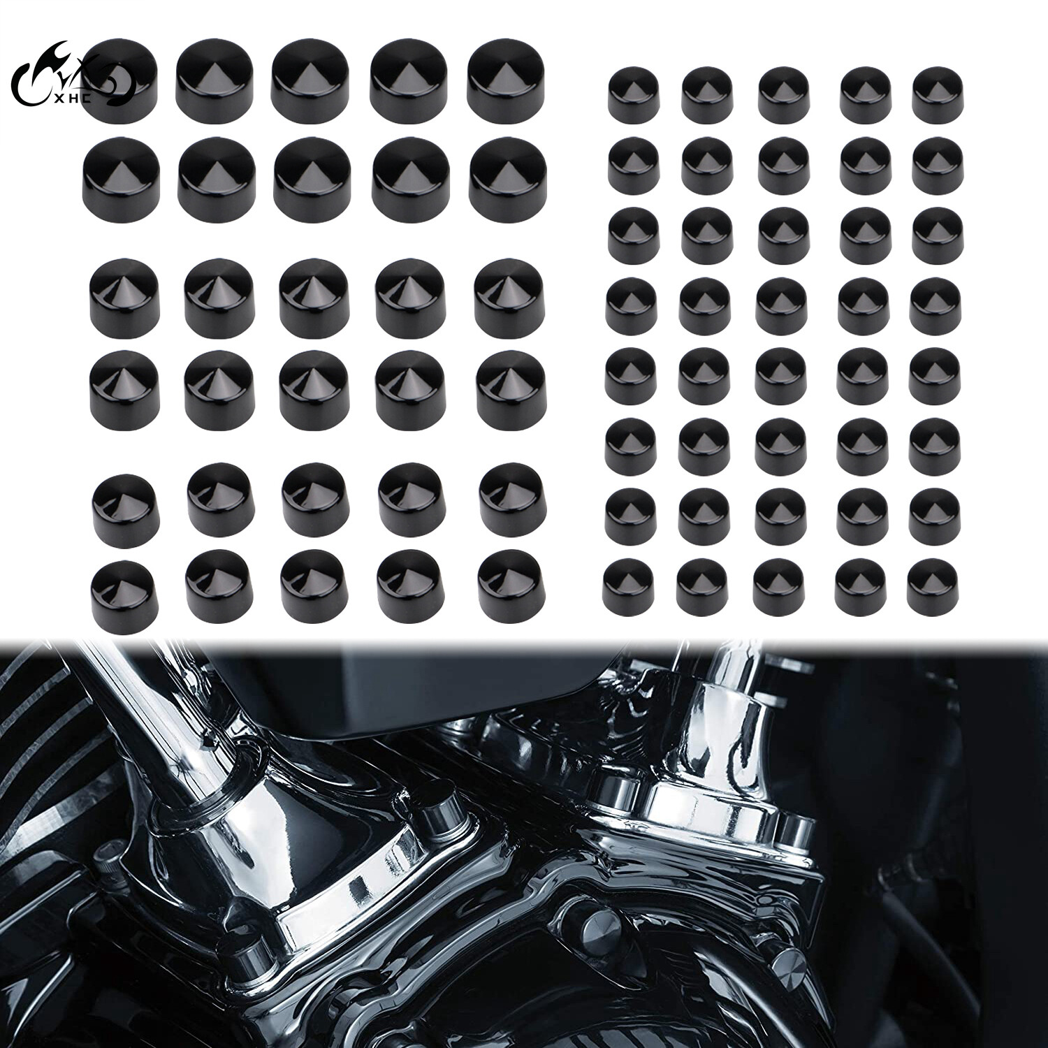 Black Engine Bolt Cover Kit For Harley Electra Street Glide Road King M8 1720 eBay