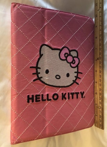 Hello Kitty Tablet EBook Reader Case Pink Quilted Holder Case 8”x 10” - Picture 6 of 6