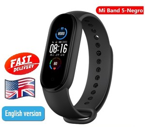 XIAOMI Mi Band 5 Reloj Inteligente Pulsera Impermeable-Nueva versión en  inglés - 2020 | eBay
