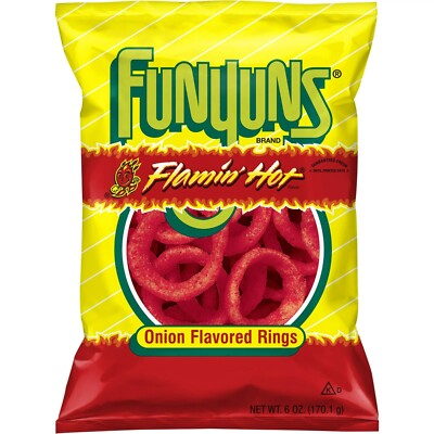 Funyuns Onion Flavored Rings FLAMIN' HOT Zesty Snack 6oz 1 Bag