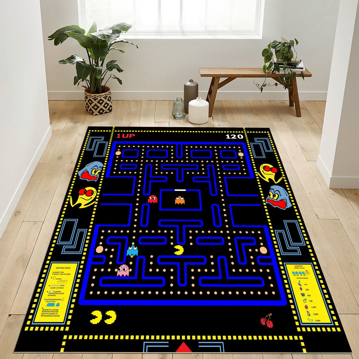 ラグ・カーペット ARCADE GAME RUG Arcade Game Rug, Retro Game Rug, Gamer Rug, Gaming Rug, Game Room