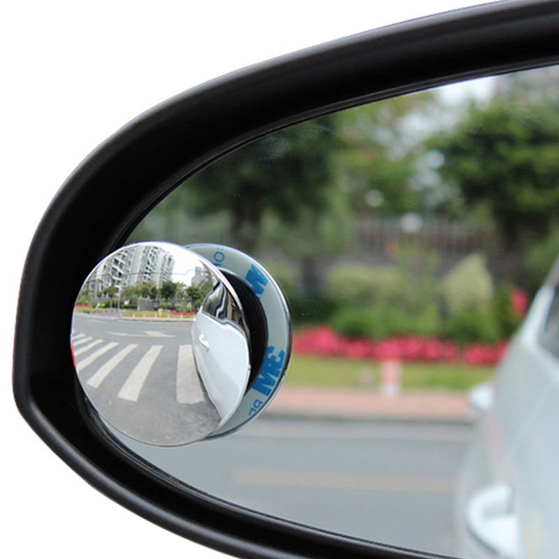 2pcs HD Side View Car Adjustable Blind Spot Wide Angle Rear Round Mirror #1008A