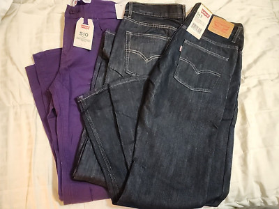 Girls Size 18/ 20 Levi's Jeans Purple and Blue 510, 514, 511 Straight  Reg Slim