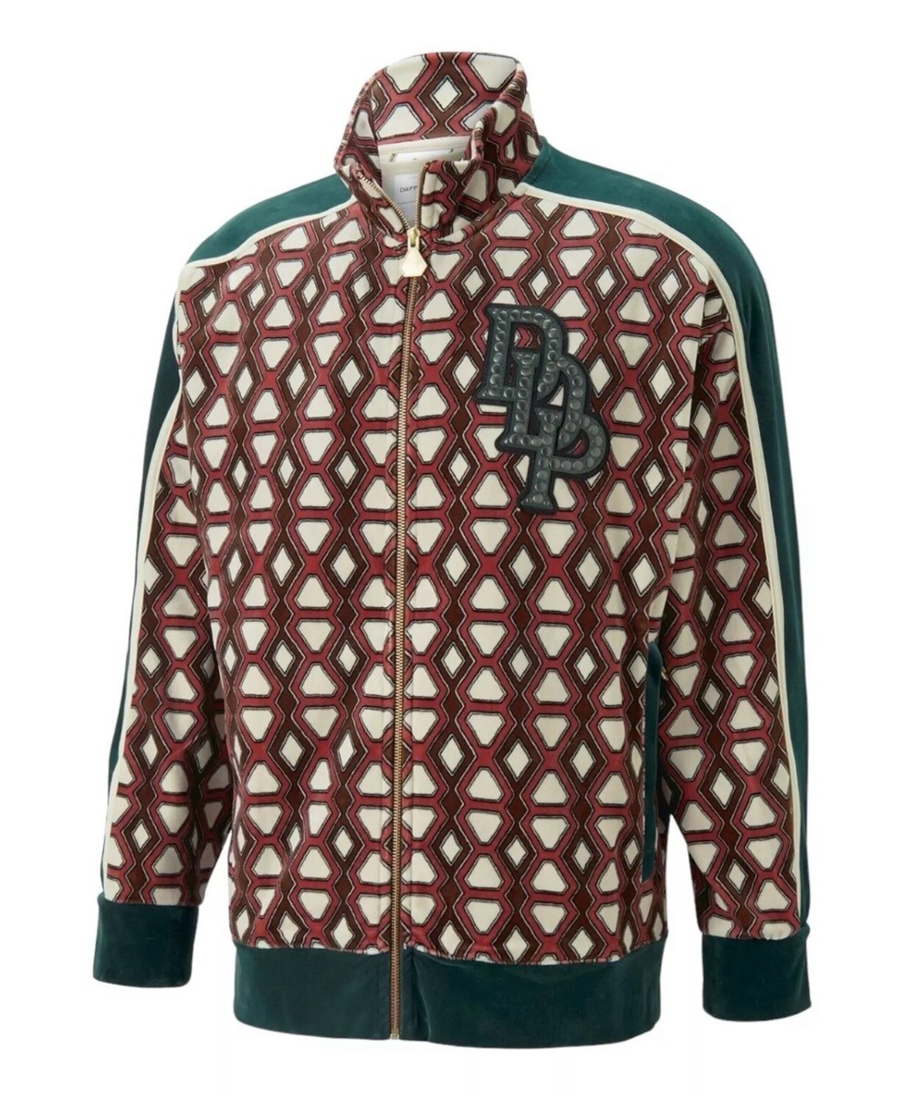 PAMEO POSE DRAWSTRING SLEEVE JACKETサイズF Puma x Dapper Dan T7 Velour Track Jacket Birch/AOP Green Men's Sz