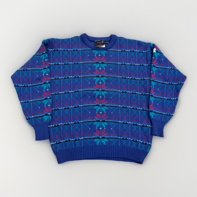 Vintage Demetre Sweater Womens M Wool Snowflake Samba Fair Isle Ski 90s