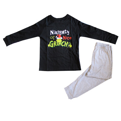 Licensed Kids Boys The Grinch Naughty or Nice Pyjamas Pjs Age