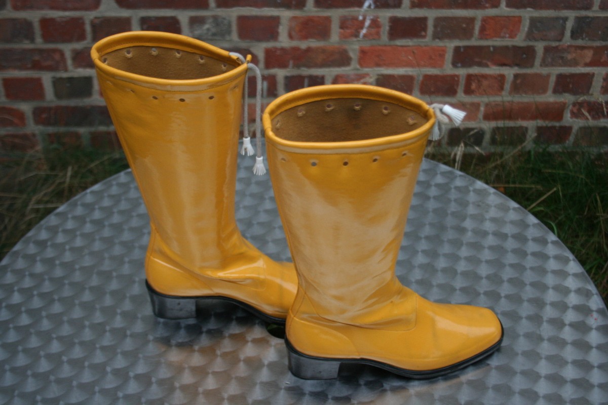Élégantes bottes en caoutchouc Romika jaune taille 37/38 talon  -collectionneur-