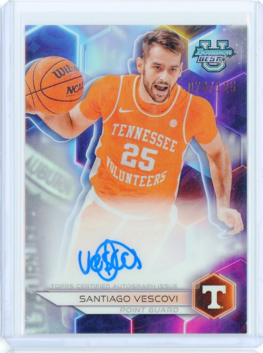 2023-24 Bowman University Best SANTIAGO VESCOVI Refractor AUTO Autograph RC /125