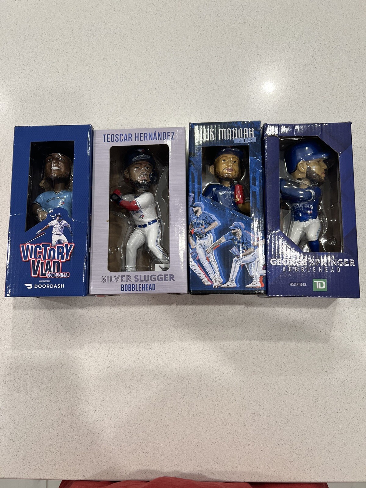 Set of 4 TORONTO BLUE JAYS BOBBLEHEADS LOT Victory Vlad Springer Manoah