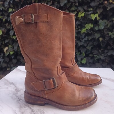 FreeBird by Steven CROSBY Moto Biker Engineer Boots Women's Size 6 Brown
