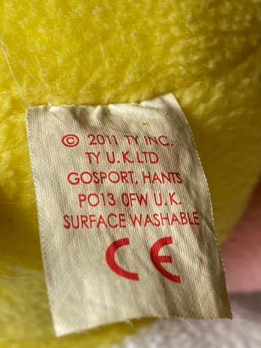 Hello Kitty Ty Easter Beanie Babies in Yellow & Pink Bunny Ears & Bow 6” 2011 - Picture 7 of 7
