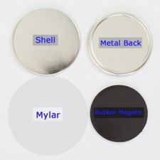 2-1/4" 58mm Rubber Magnetic Button Parts 100 Sets/Pack Fits 58mm Button Maker