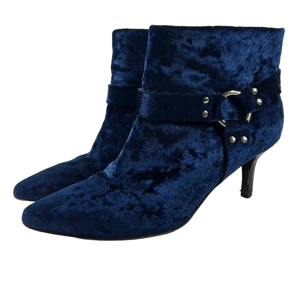 CERIMÔNIA DE ABERTURA Botas Femininas de Veludo Sage, Azul Eclipse Tamanho 9 - Imagem 3 de 4