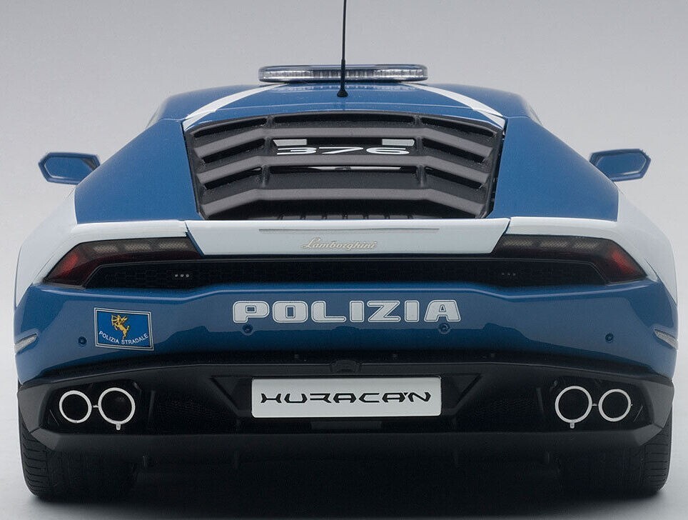 1/18 Lamborghini Huracan LP610 Police Car Blue Model Car By