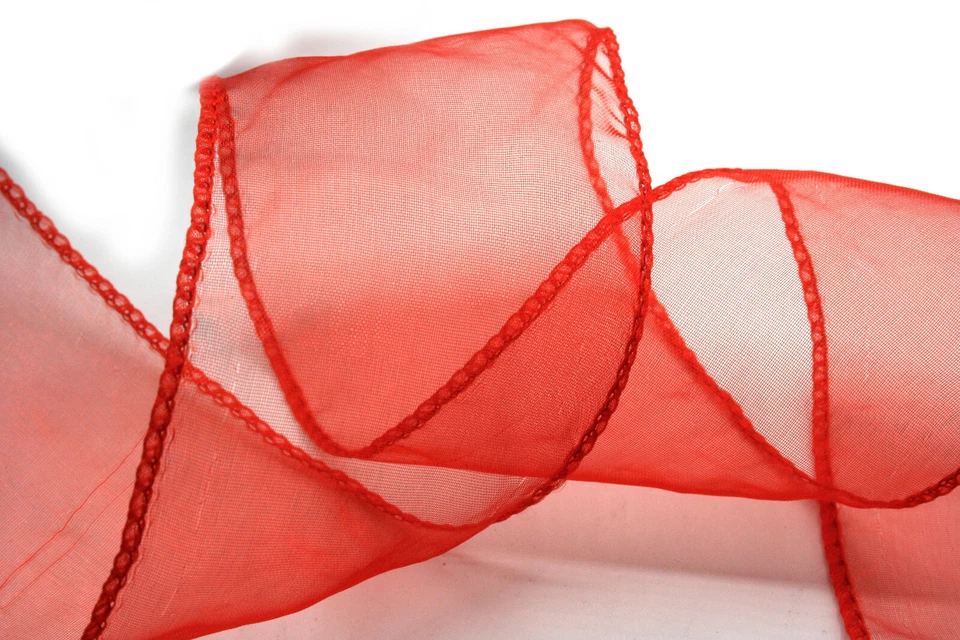 Geschenkband rot, Breite: 6,5 cm, mit gesteppter Kante + Meterweise/ware - Bild 3 von 3