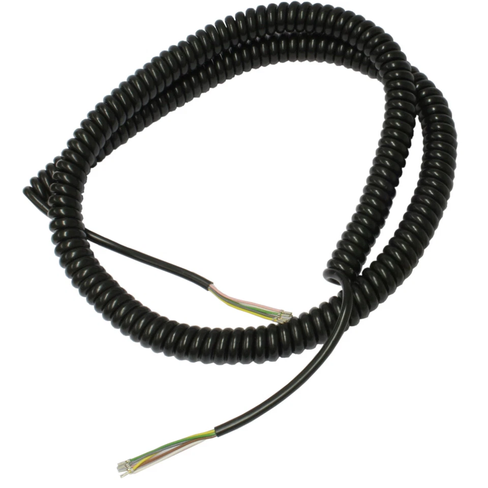 ATTAS Spiralkabel 6-polig 6x0,25mm² aus PUR für Kontaktleisten, Blinklampen und Melder