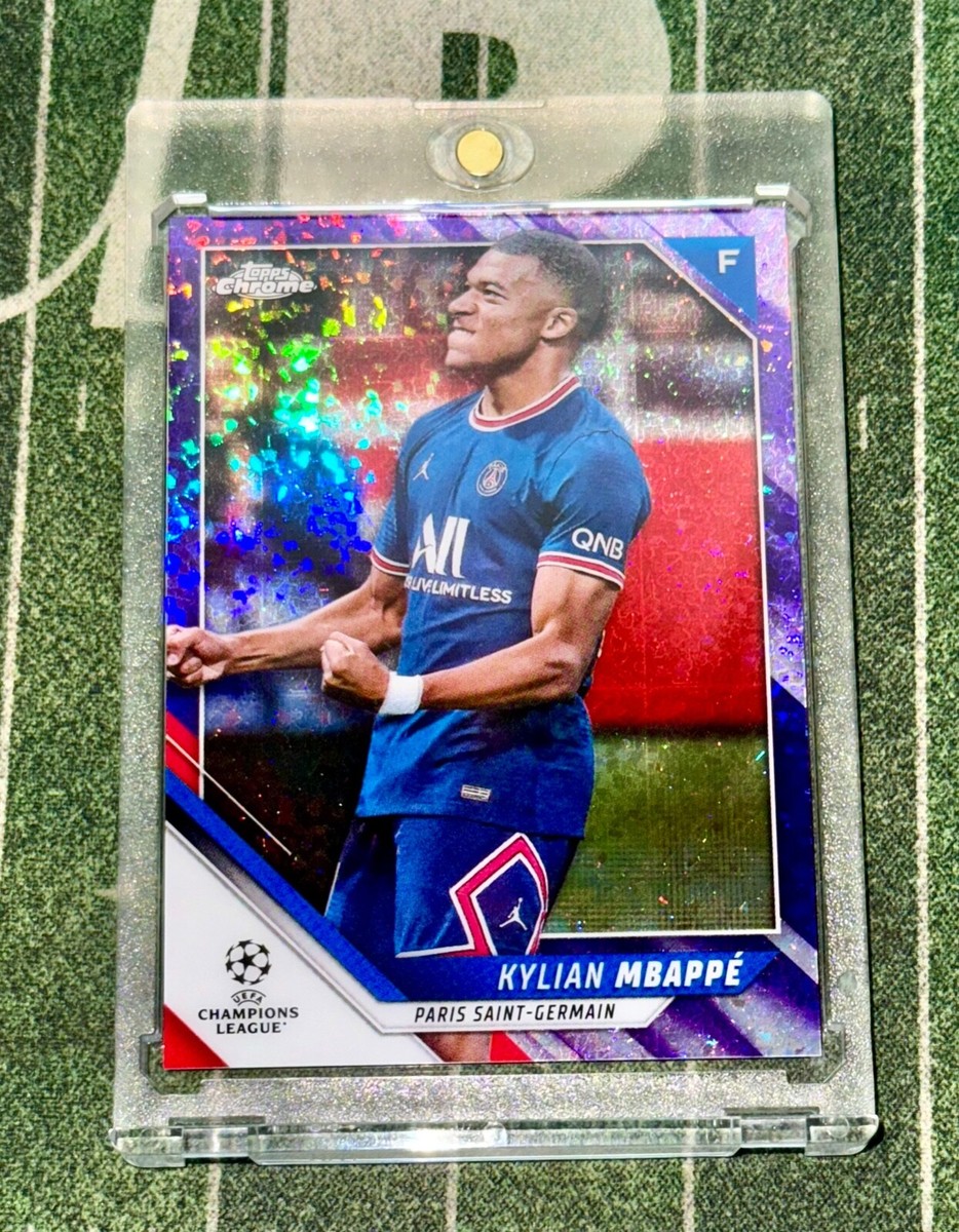 2021-22 Topps Chrome UEFA Kylian Mbappe Purple Mini Diamond /250