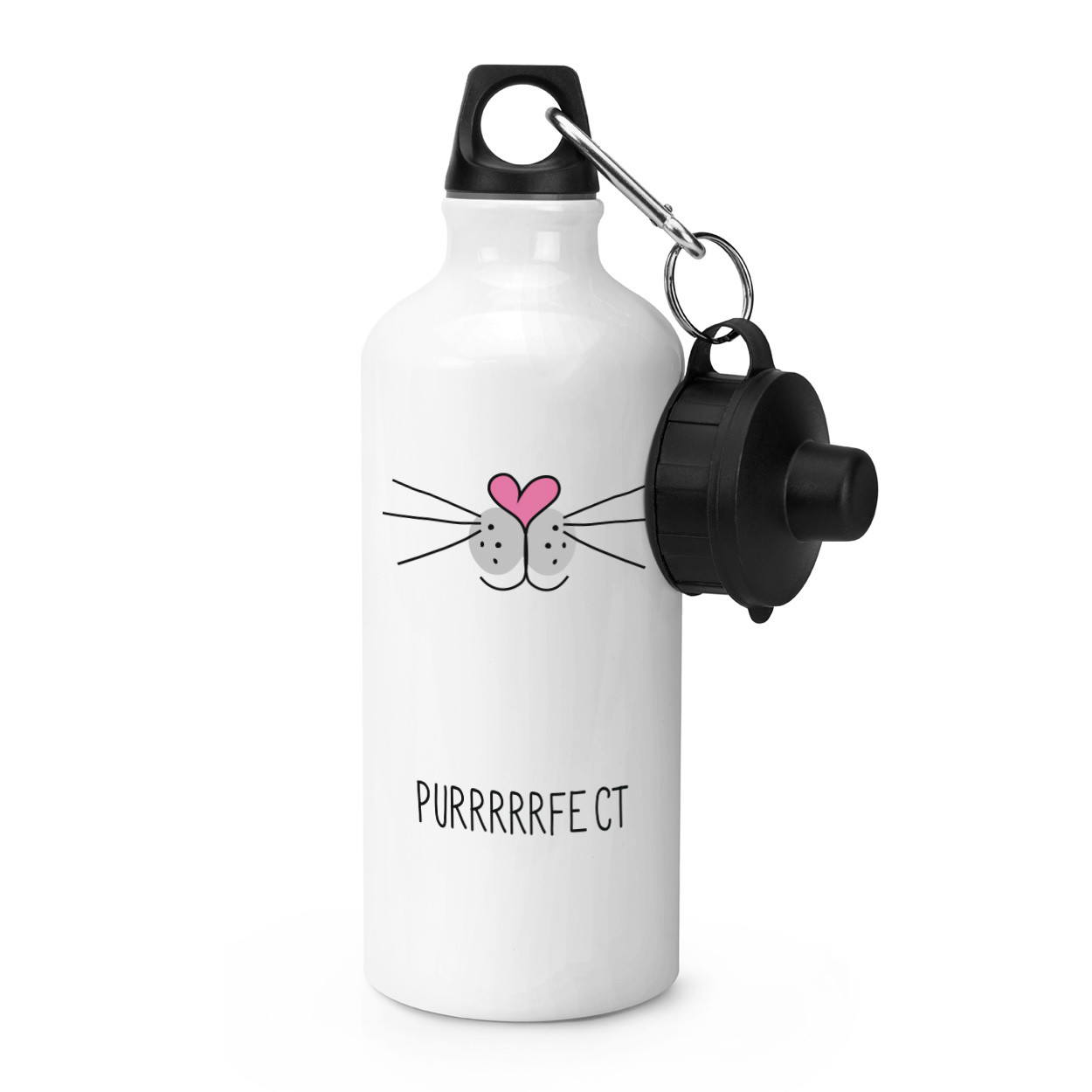 Purrfect Perfect Cat Face Sports Drinks Water Bottle - Crazy Cat Lady