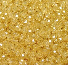 Gold Glitter Sparkle 8mm Round Faceted Beads 500pc made in USA crafts beading