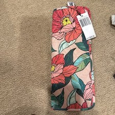 Vera Bradley Curling Płaska żelazna pokrywa vintage Kwiatowy wzór Różowy i zielony Nowy 