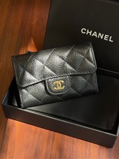 CHANEL CLASSIC FLAP CLUTCH DIAMOND CHIP CARD WALLET