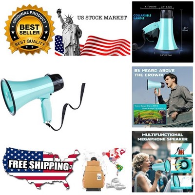 20W Megaphone Bullhorn, Built in Siren & 240s Recording, 5.4''×8.6'' Portable M...
