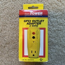 GFCI Single Outlet Adapter 15 Amp 3 Wire - 30439005 - Tower Manufacturing NIB