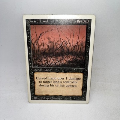 Cursed Land Uncommon Revised Edition Magic: The Gathering Moderately Played