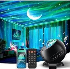 Star Projector Galaxy Light, 5 Moon+21 RGB Colors+15 White Noises Northern Li...