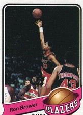 1979-80 Topps NBA Basketball Ron Brewer #79 Rookie Card RC Portland TrailBlazers. rookie card picture