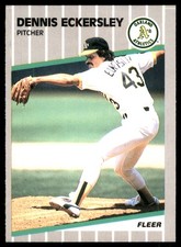Dennis Eckersley 1989 Fleer #7 Athletics MLB READ FREE SHIPPING AutographDen