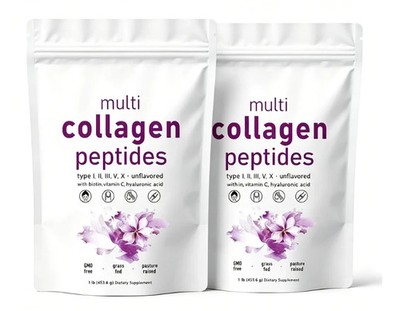 Multi Collagen Peptides   Hydrolyzed Protein (Types I,II,III,V,X) Powder2pack