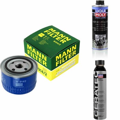 MANN-FILTER ÖLFILTER W 914/2 + LIQUI MOLY Cera Tec 3721 + Motorspülung 2427