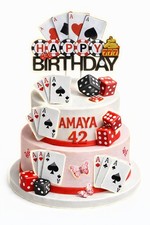 Casino Poker Cake Topper Party Decoration Edible Birthday Celebration Stand up