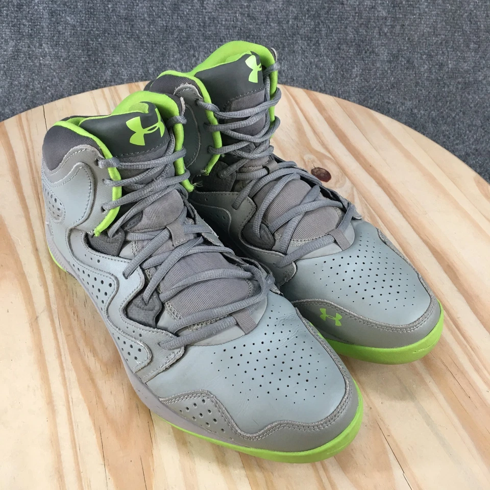 Under Armour Shoes Mens 11 Micro G Torch 2 Basketball High Sneakers Gray Green - Image 3 of 4