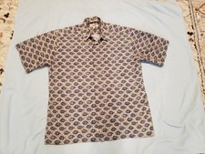 Campia Mens Button Down Hawaiian Shirt Fish Pattern size Large 50" chest
